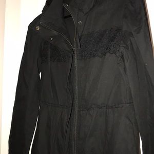 Black light black jacket with lace